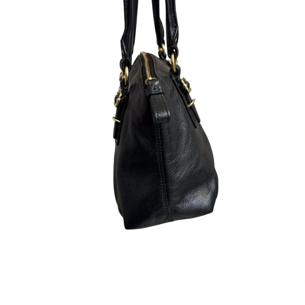 Coach black leather small Madison satchel